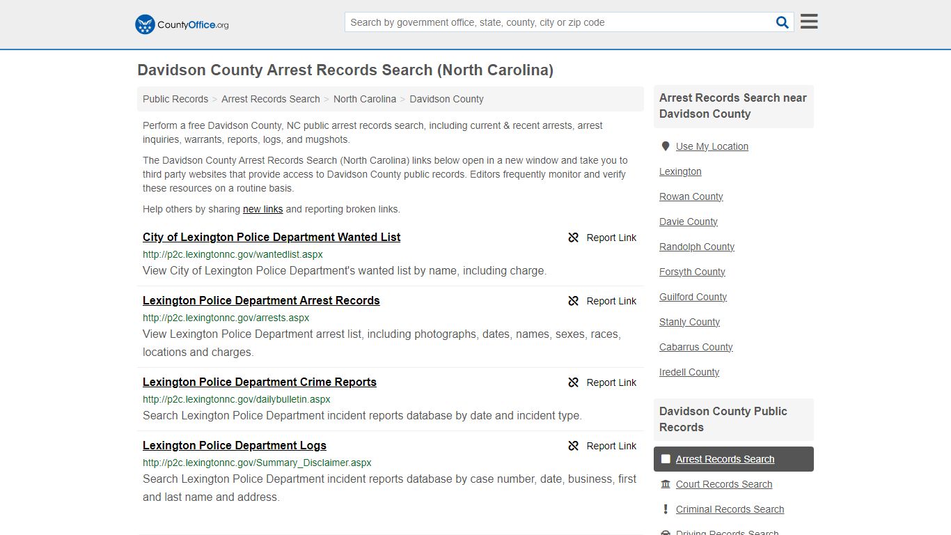 Arrest Records Search - Davidson County, NC (Arrests & Mugshots)